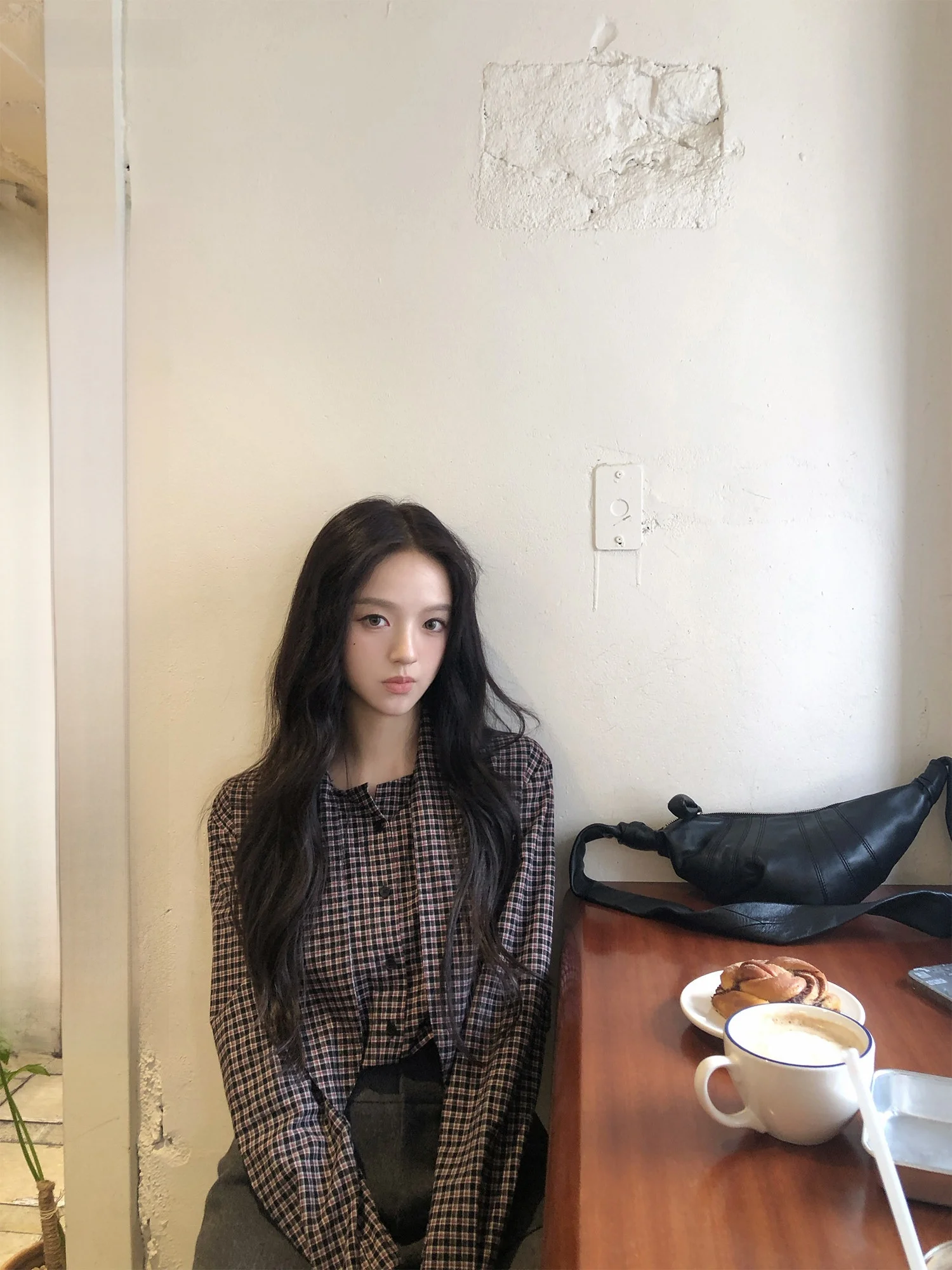 

Neurcz Plaid Vintage Long Sve irt Women's Tie Ne Briti Sle Commute Autumn Winter Slimming Top Ensemble