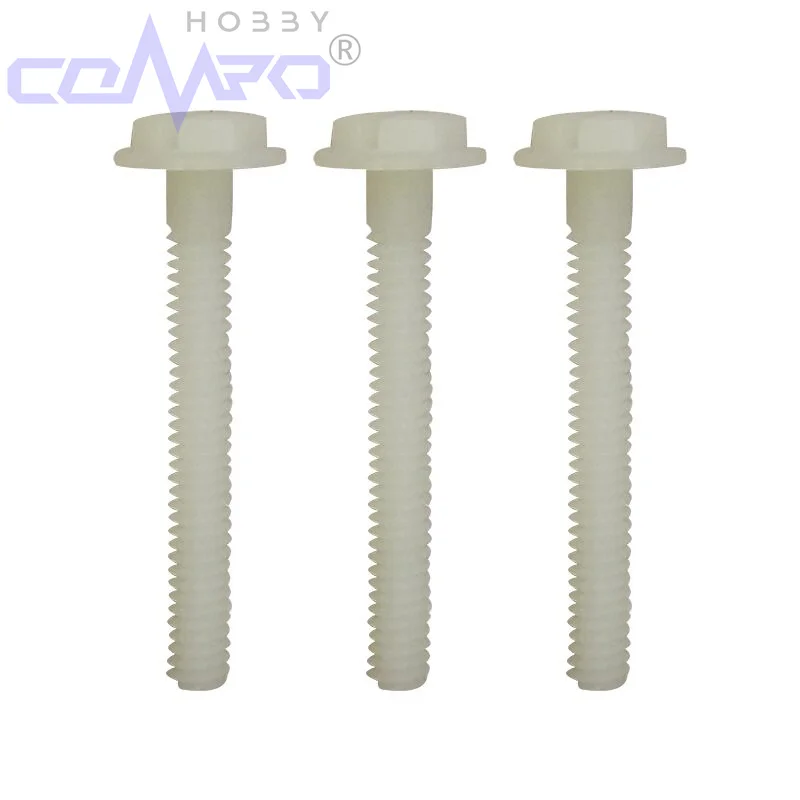 Jeu de vis à tête hexagonale en Nylon Standard britannique, 10 pièces, en plastique, longueur de 1.73 pouces filetée pour accessoire de modèle d'avion RC