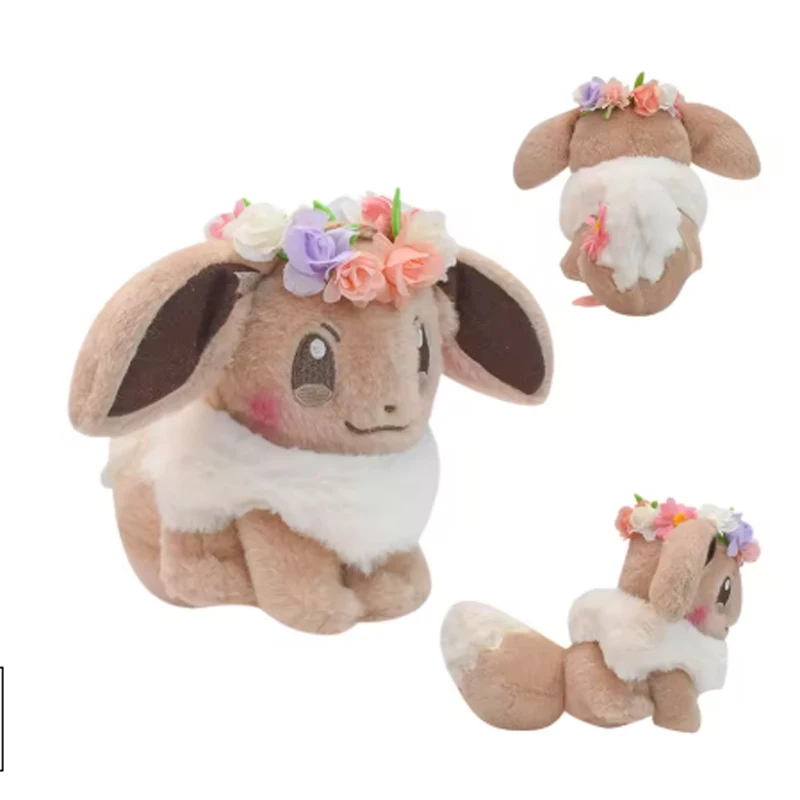 20cm Original Plush Easter Series Pikachu Eevee Scorbunny Sylveon Pawmi Plush Doll Pillow Xmas Birthday Gift for Children