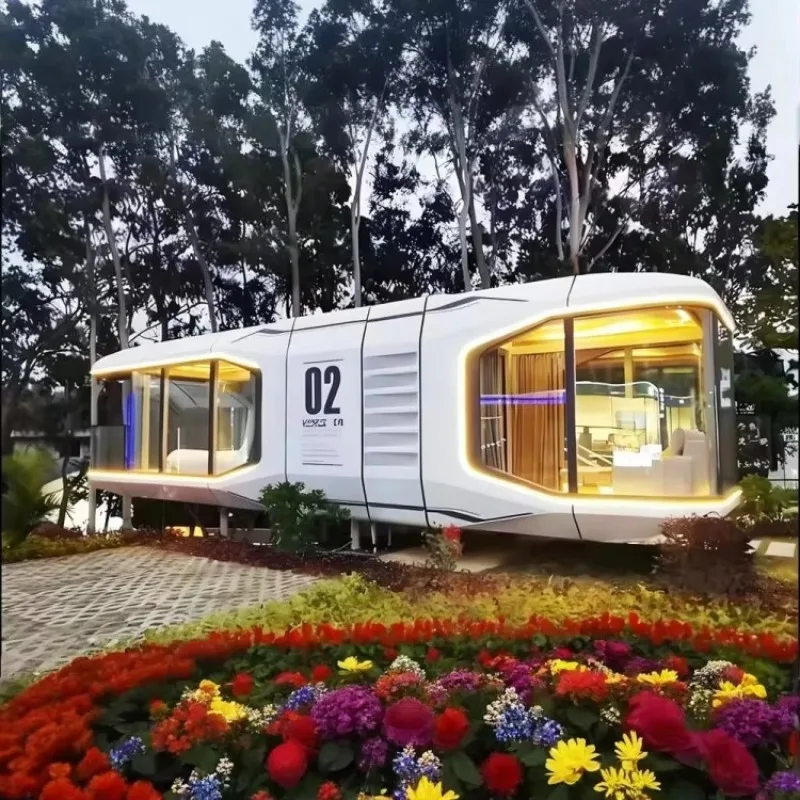 Prefabricated Luxury Capsule Container Villa | Bubble Roof & Private Jacuzzi | ROI 2 Years for Glamping Biz Space Capsule Home