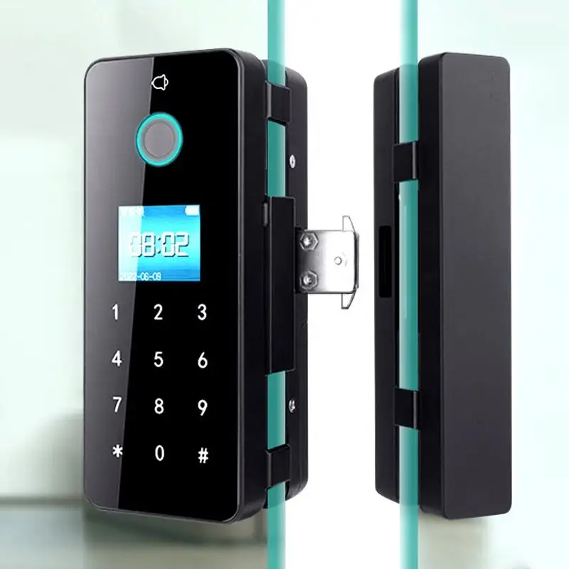 Digital Tuya Electronic Access Control Sliding Glass Door Lock App Card Key Security Digital Fingerprint Smart Glass Door Lock