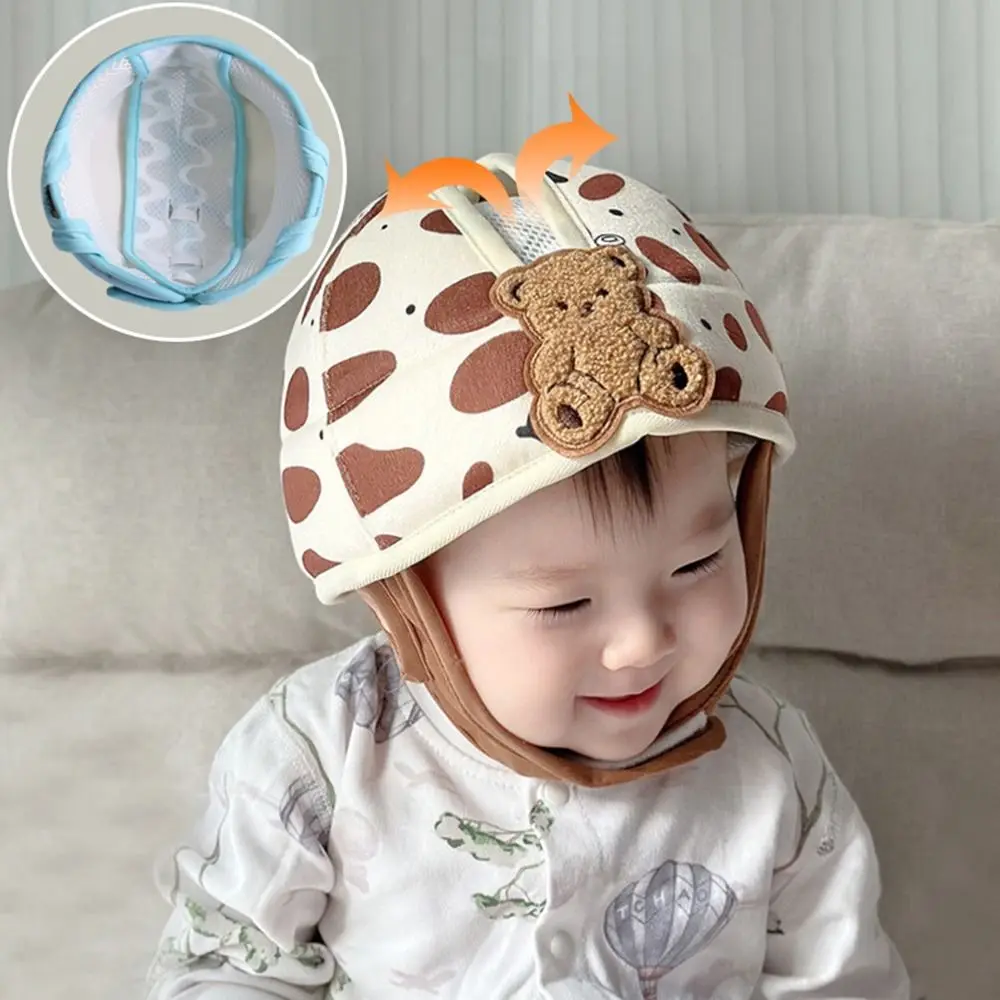 Cartoon Baby Safety Helmet Anti-fall Pad Protective Toddler Head Protection Hat Breathable Adjustable Infant Crash Cap Children