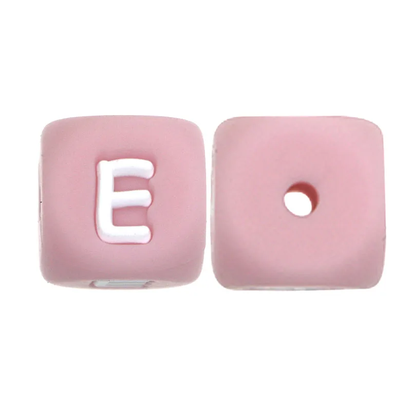 20pcs/Lot Pink 12mm Square Silicone Letter Beads For Jewelry Making DIY Bracelet Necklace Earrings Pen Etc Handmade Accessories image 3