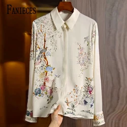 FANIECES Elegant Women Slim Shirts 2026 Spring Summer Long Sleeve Lapel Button-up Female Print Shirt Office Ladies Tops Camisas