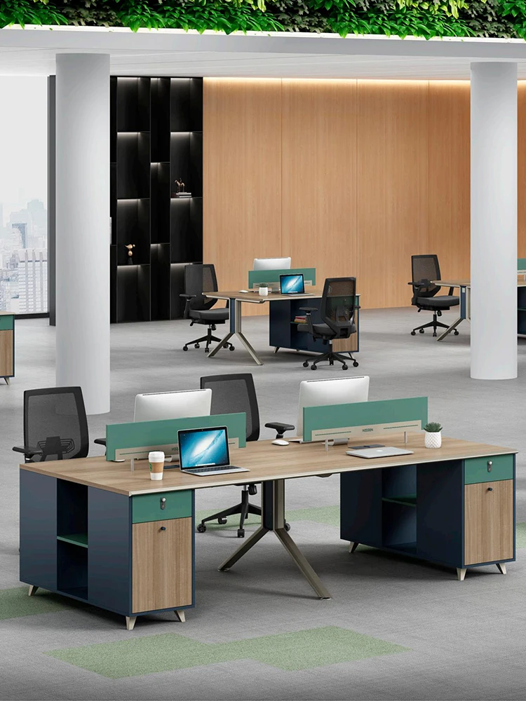 

Office furniture Fashion office screen staff desk simple modern office desk chair combination of four seats card desk desk