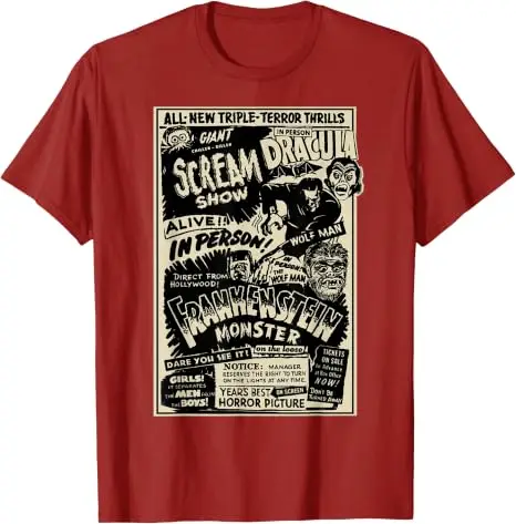 Horrorfilm-Monster Mumiendrache Dracula Werwolf Frankenstein T-Shirt Y2k Art Vintage Horror-Film-Fans Grafik-Bekleidung Herrenbekleidung – Detail 9