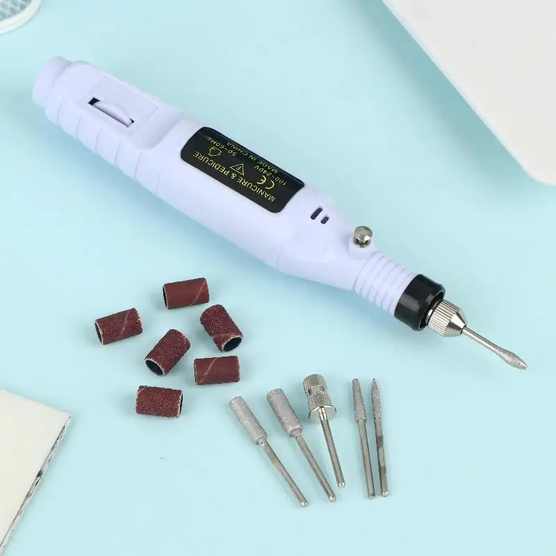 

[WHB]Electric Nail Sander Drill Set Adjustable Speed Manicure Pedicure Tool Kit With 6 Bits For Acrylic Nails Gel Polish Removal