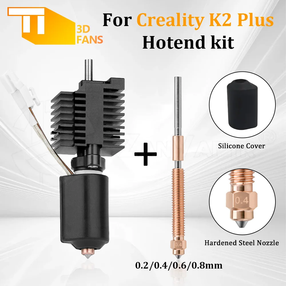 

Hotend For Creality K2 Plus Hotend Ceramic Heating Block Kit 0.4mm All-metal Integrated Quick swap Nozzle 350°C for Creality K2