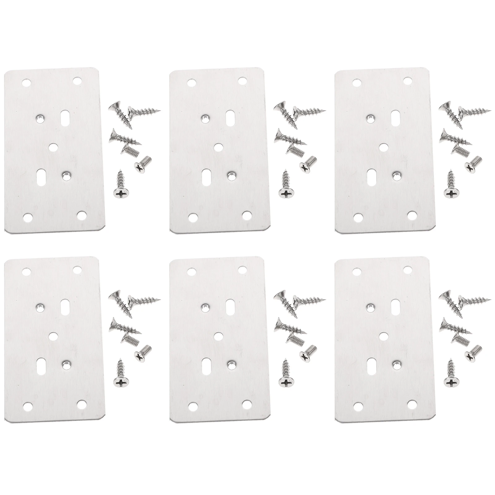 

6pcs Cabinet Mending Plates Stainless Steel Hinge Repair Kit Door Screw Hole Covers niture Fixing Tools Durable Multi-Hole