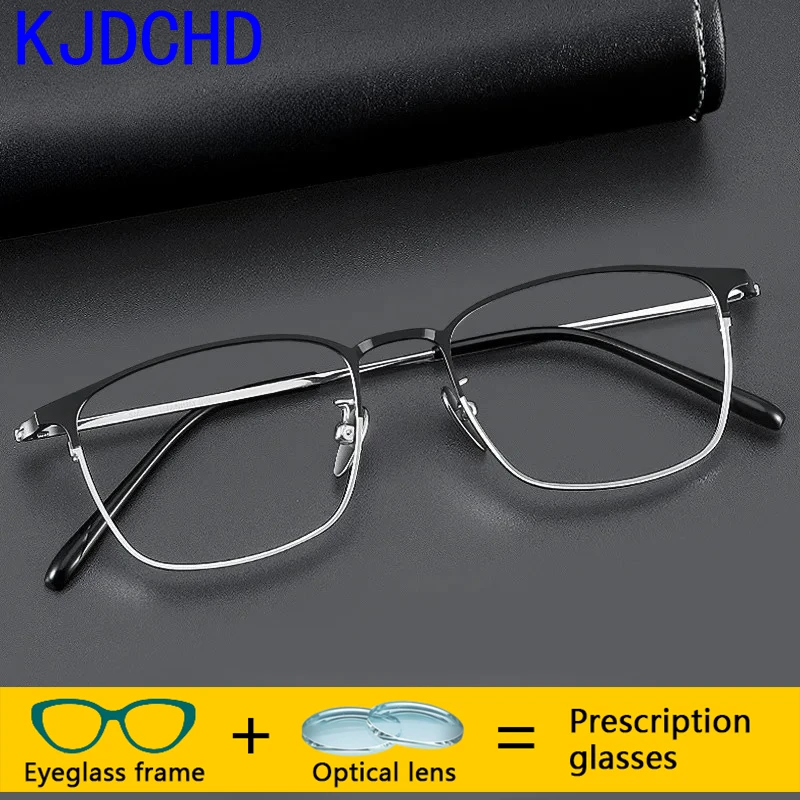 

Square Doctor With Prescription Glasses Men Titanium Optical Progressive Eyeglasses Bifocal 1.74 Myopia Photochromic Eyewear