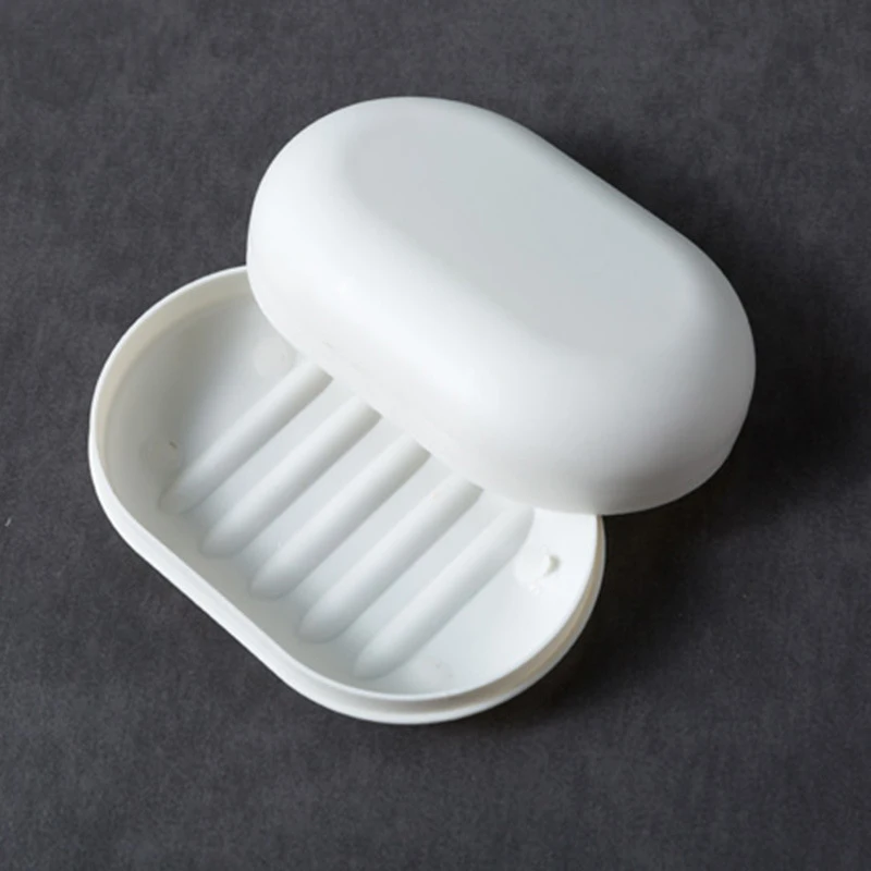 Soap Dish with Lid Oval Soap Box Super Sealed Storage Box Waterproof Travel Home Bathroom Soap Storage Box Plastic Soap Box