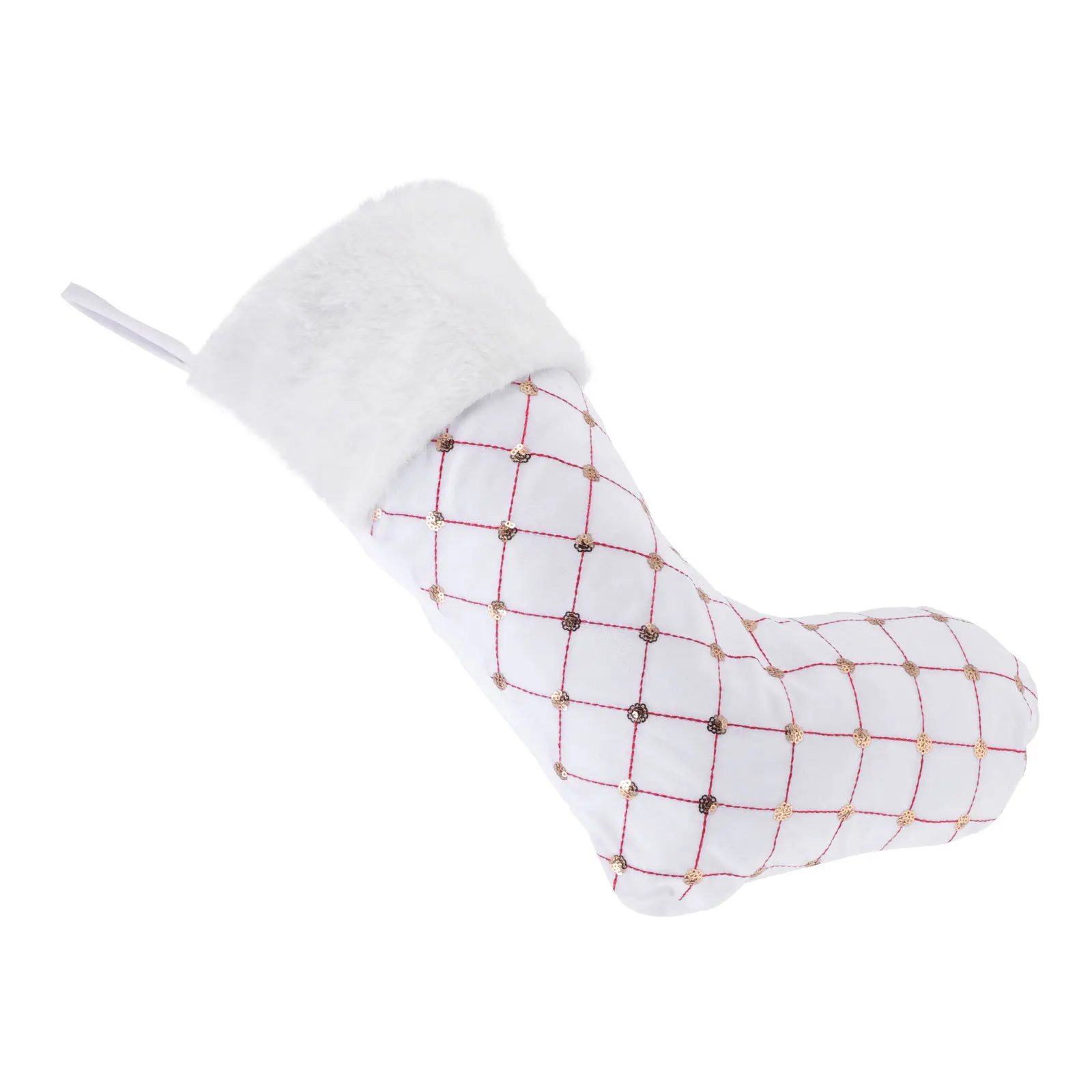 

1Pcs Christmas Sock Gift Bag Bright Color Candy Biscuit Storage Suitable Xmas Tree Hanging Decor for Children Holiday Packaging