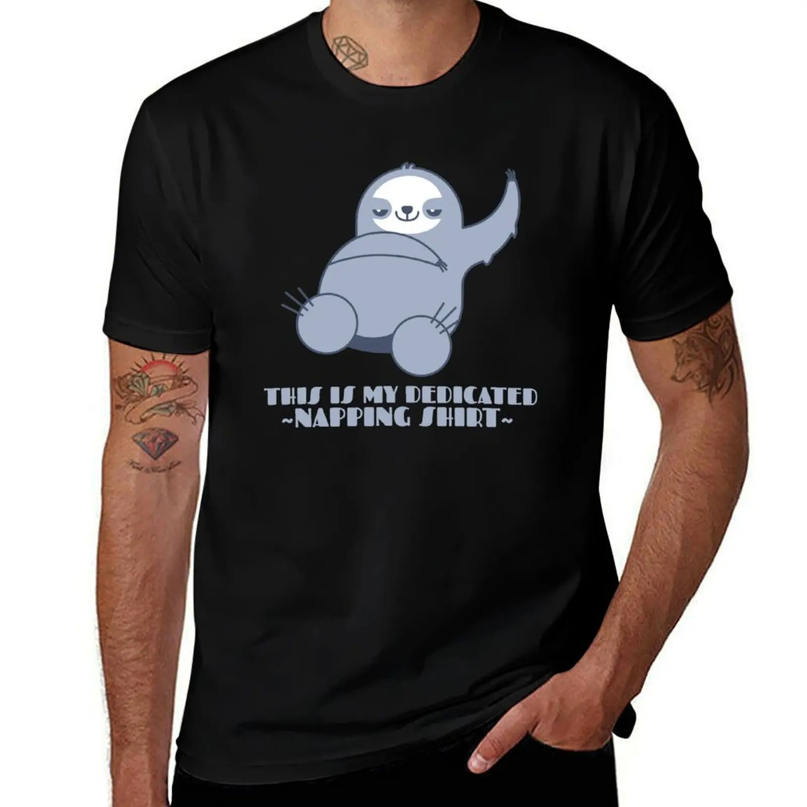 Dedicated Napping Shirt Design T-Shirt Functional Casual Short Sleeve Tee T-Shirt