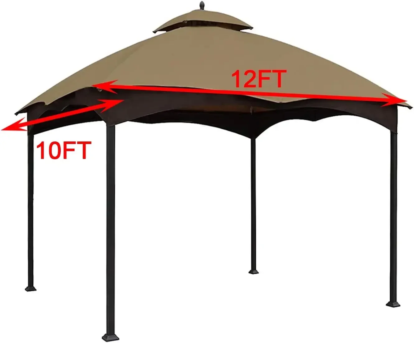 Gazebo Replacement Canopy Top Cover 10X12 Double Tiered Canopy Roof for Lowe's Allen Roth Gazebo