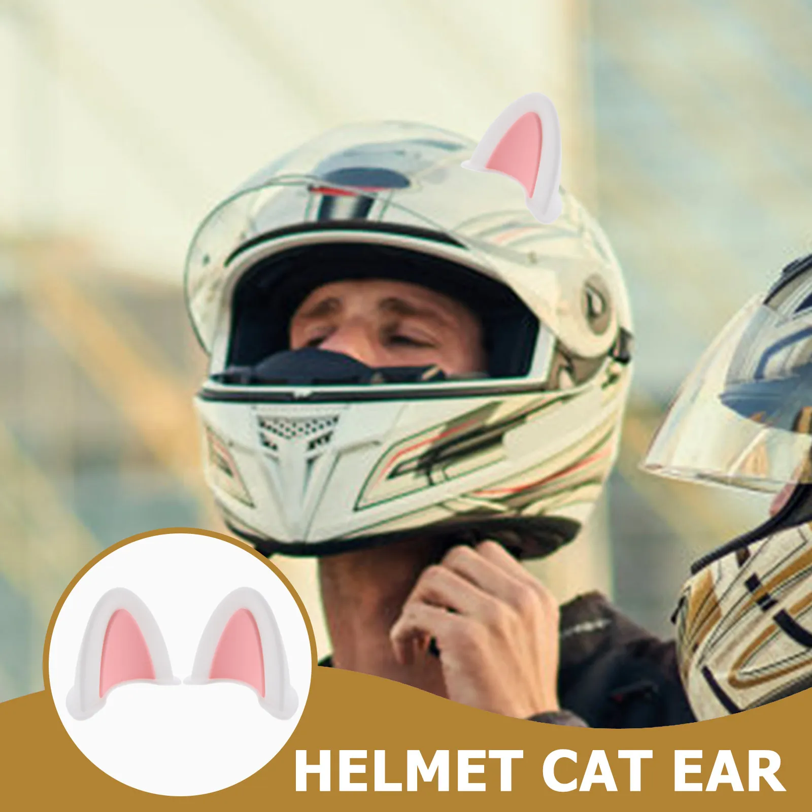 3Pairs Professional Cat Ear Decorations Soft Touch Safe Material Kitten Ears for Motorcycle Scooter Motorbike Helmets