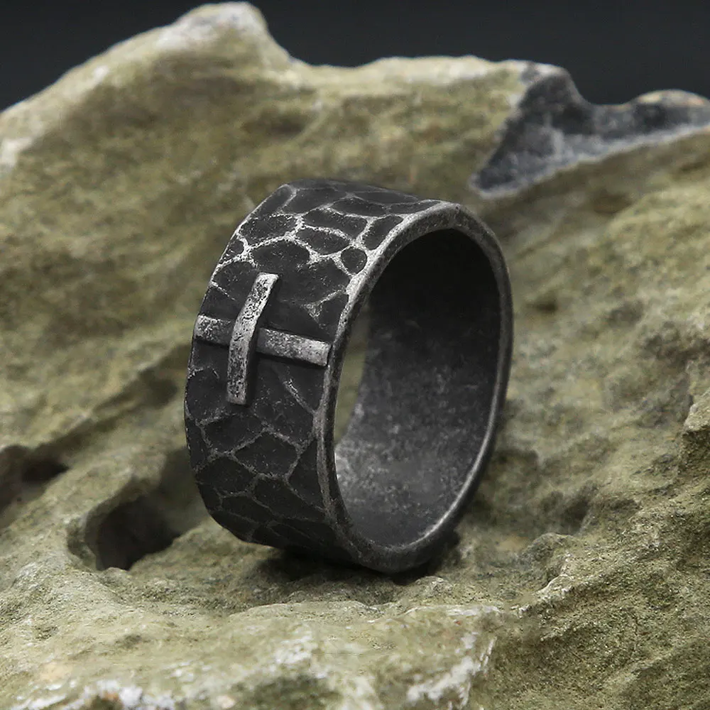 Vintage Unique Stainless Steel Cross Rings For Man Women Punk Hip Hop Fashion Simple Biker Ring Amulet Jewelry Gift Dropshipping
