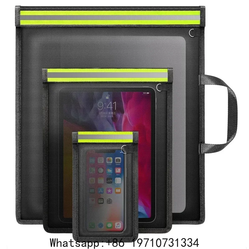 3-Pack Faraday Laptop Bags – Fireproof Waterproof Signal Blocking Pouches with Handles & Reflective Strips