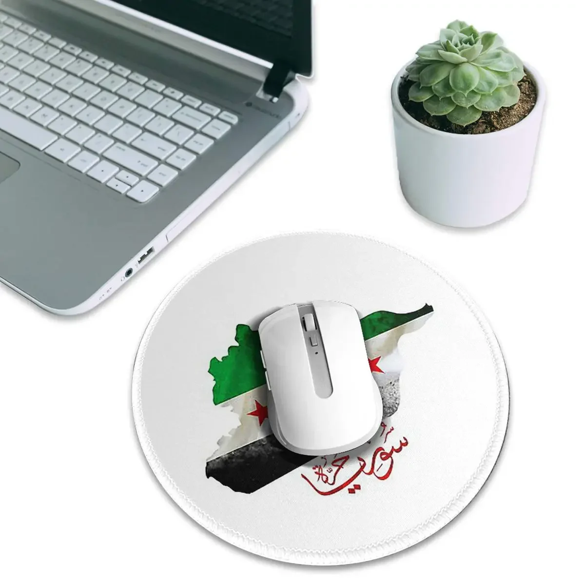 Syria Revolution Flag Map Syrian Independence Calligraphy Round Mouse Pad Computer Keyboard Mouse Mat Gamer PC Desk Mat