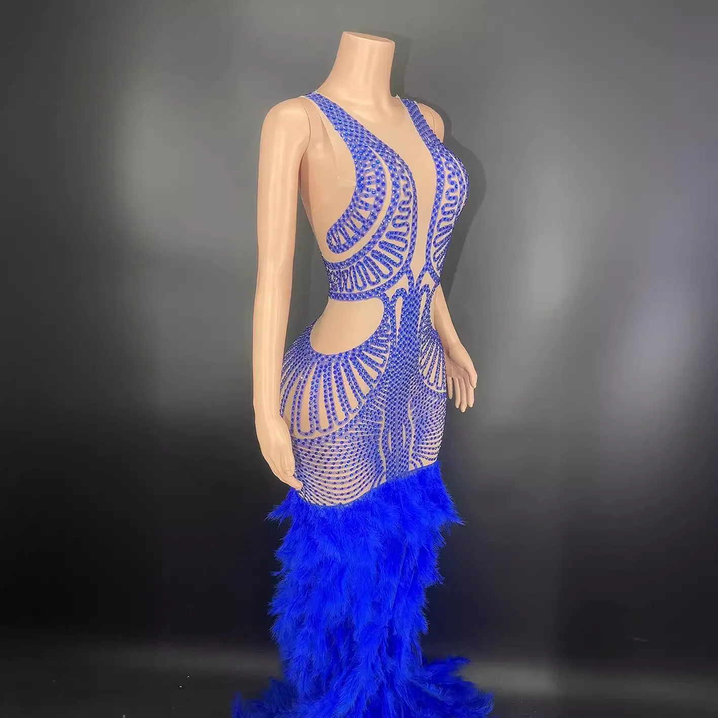 الماس عيد ميلاد لامعة الماس ريشة فستان الزفاف الأرجواني فتاة حورية البحر الكرة مساء فستان Vestido De Gala Noche Mujer Elegante