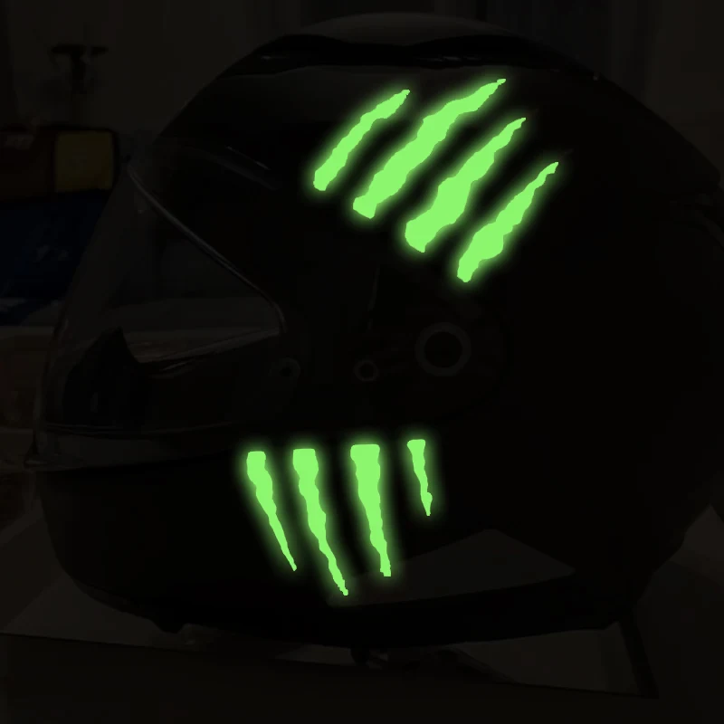 الوحش مخلب الخدوش سكوتر ملصق دراجة نارية خوذة توهج في الظلام ملصق مضاد للمياه ل القرش LS2 Arai Shoei AGV HJC جرس #3