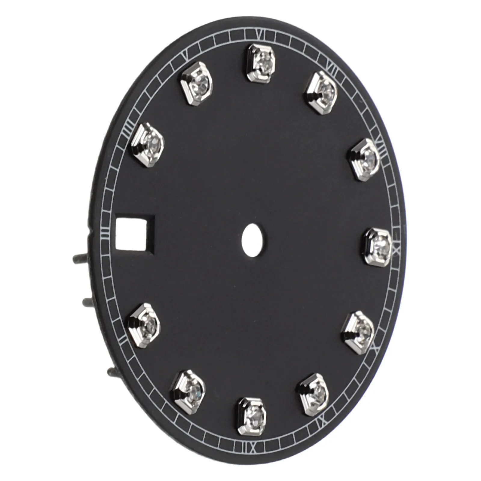 

Sunburst Dial 28.5Mm Metal Round Watch Face For Automatic Movement Replacement Repair Part Black