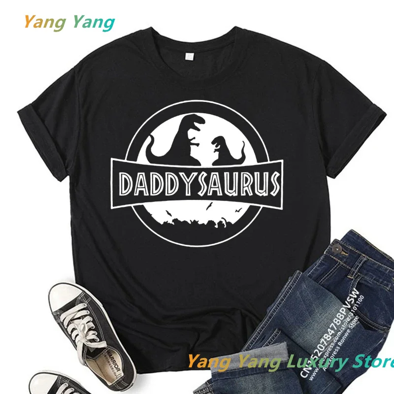 Stylish DAD&MOM&SON&DAUGHTER Matching Cotton T-shirts, Casual Dinosaur Summer Women Men Cotton T shirt Top Men Family Clothes