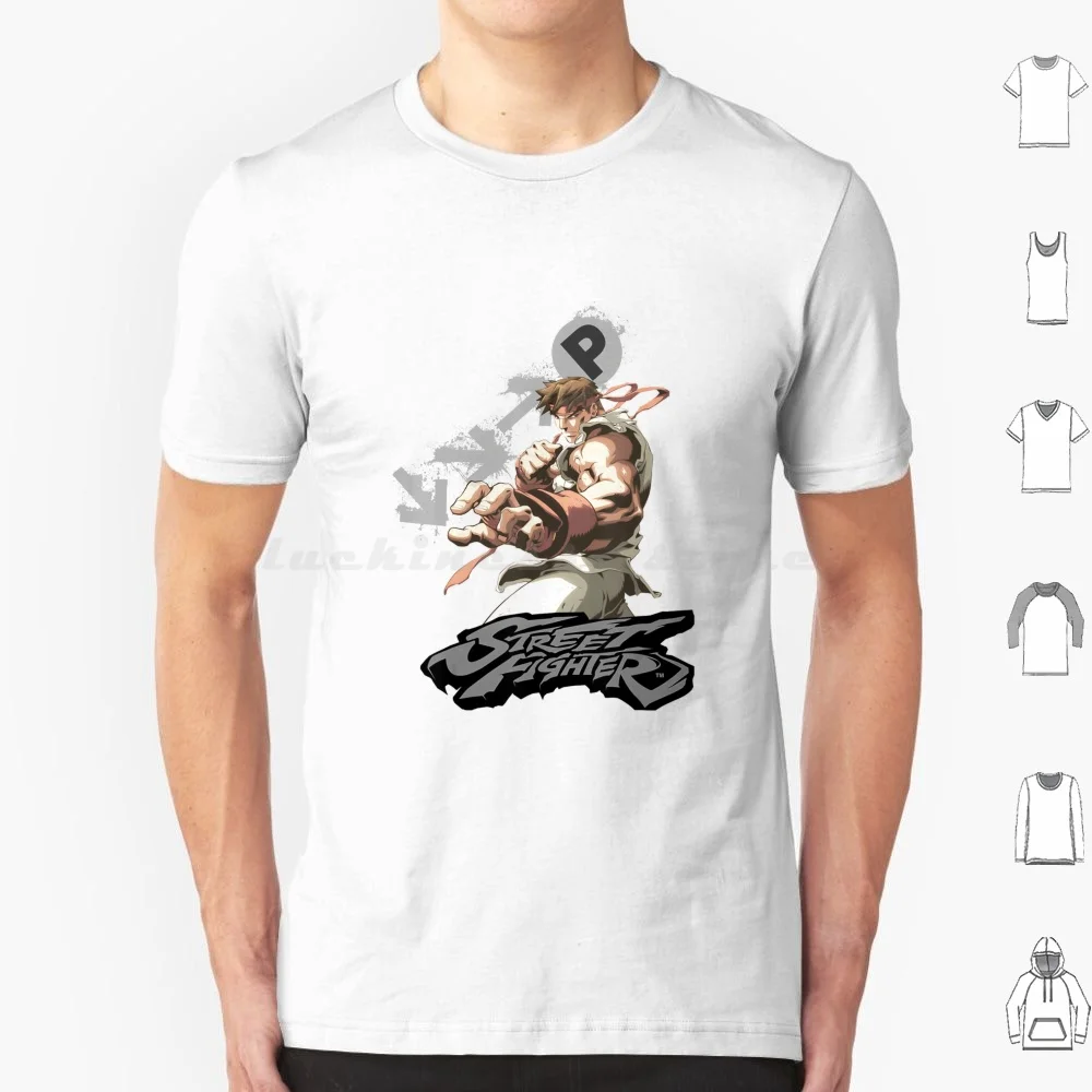 Us Ryu Portrait Fireball 01 T Shirt Cotton Men Women DIY Print Ryu Fighter Retro Gaming Game Ken Video Games Street Arcade