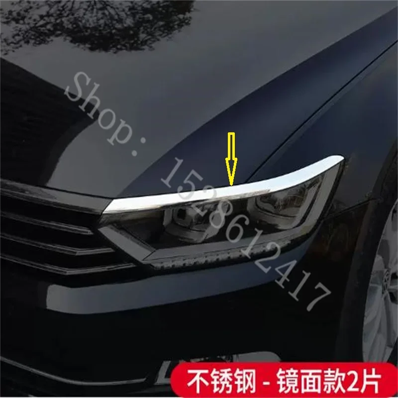 

STAINLESS STEEL FRONT HEADLIGHT EYEBROW TRIM MOLDING COVER TRIM BAR GARNIS FOR VW/VOLKSWAGEN PASSAT B8 2017-2023 CAR ACCESSORIES