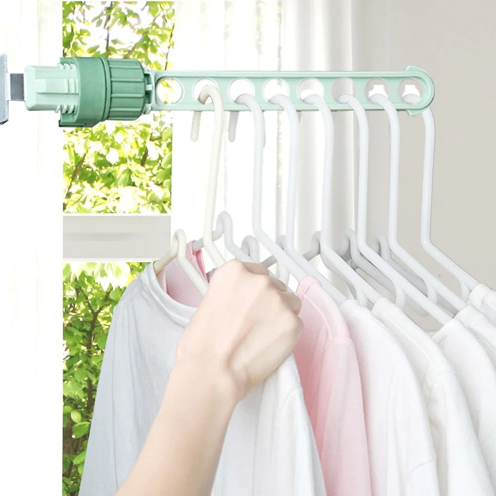 Drying Rack Balcony Clothes Drying Rack Wall Mounted Clothes Drying Rack Bathroom Drying Rack Indoor Space Saving 8 Holes