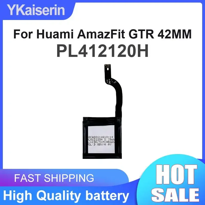 For Huami Amazfit Gtr 42MM Rapid Charging 195mAh Smart Watch Battery PL412120H