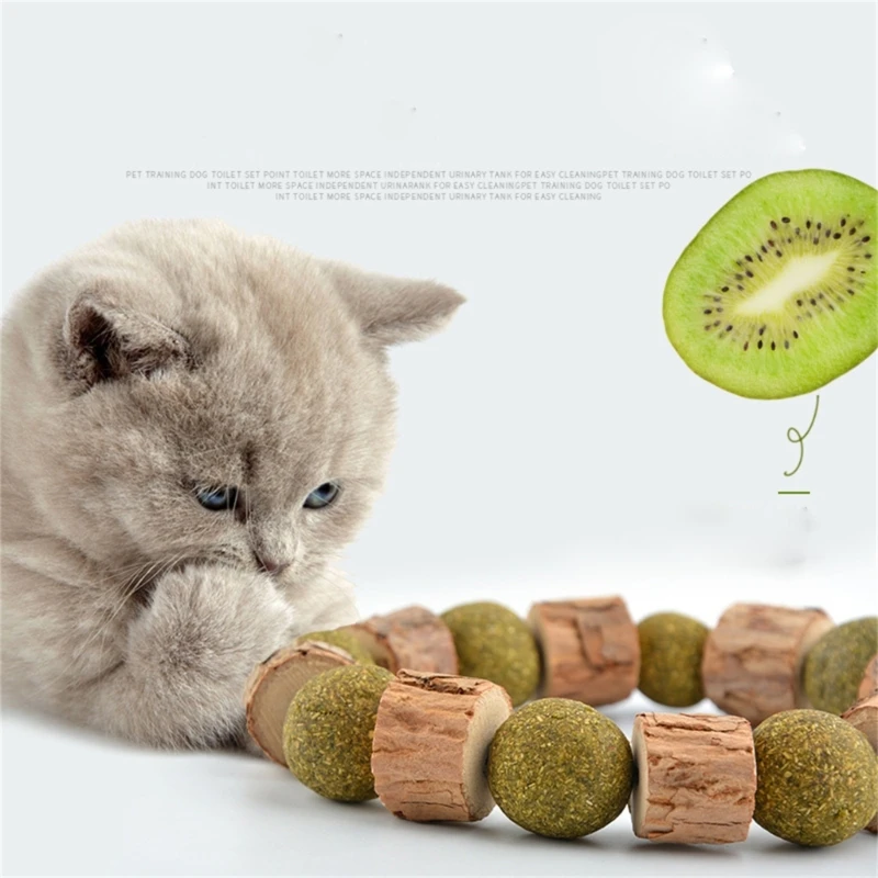 X6HD Cats Necklaces Collar Molar Teething Catnips Collar for Pressure Relief Holiday Collar Catnips for Daily Teething Cluster