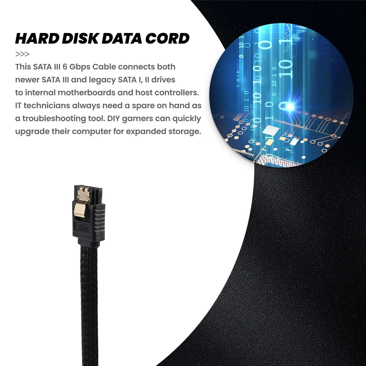 ナイロンスリーブ付きハードディスクデータケーブル,sata 3.0,iii,7ピン,6 gbps,ssd,7直角,50cm