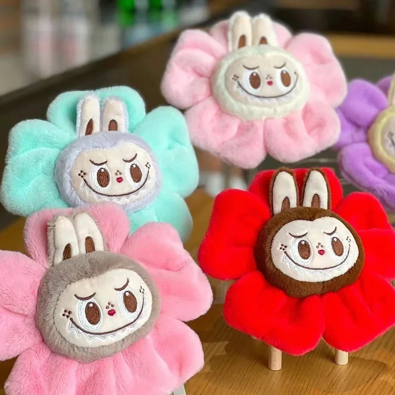 Kawaii Labubu Girasole Peluche Ciondolo Labubu Simpatico Cartone Animato Morbido Riempimento Bambola Portachiavi Zaino Accessori Carta Portachiavi Regalo