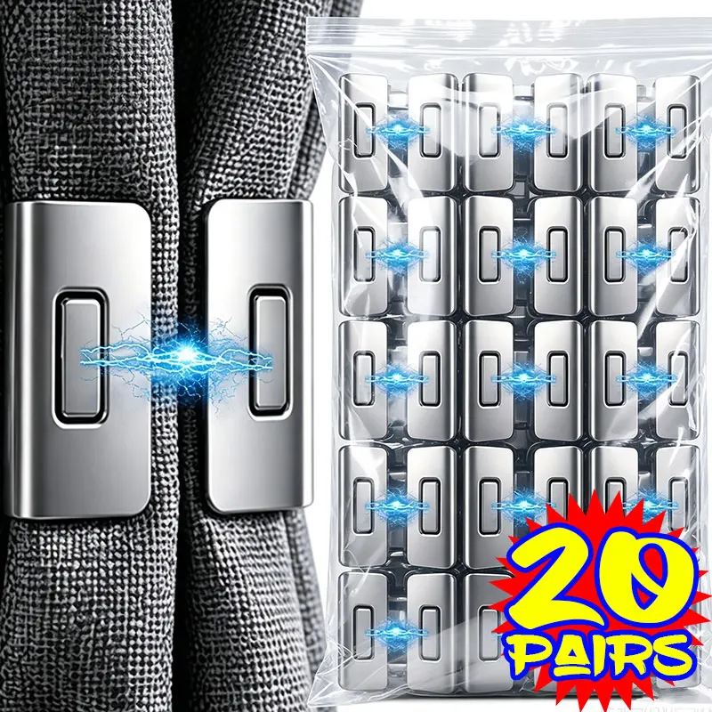 Metal Strong Magnetic Curtain Buckles Detachable Window Screen Curtain Closure Magnet Nail-Free Blackout Clip Fixed Fasteners