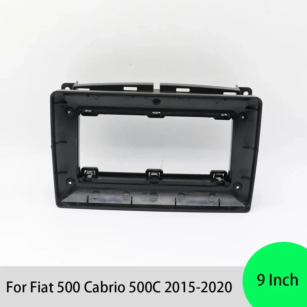 For Fiat 500 Cabrio 500C 2015-2020 9 Inch Car Frame Fascia Adapter Canbus Box Android Radio Audio Dash Fitting Panel Kit