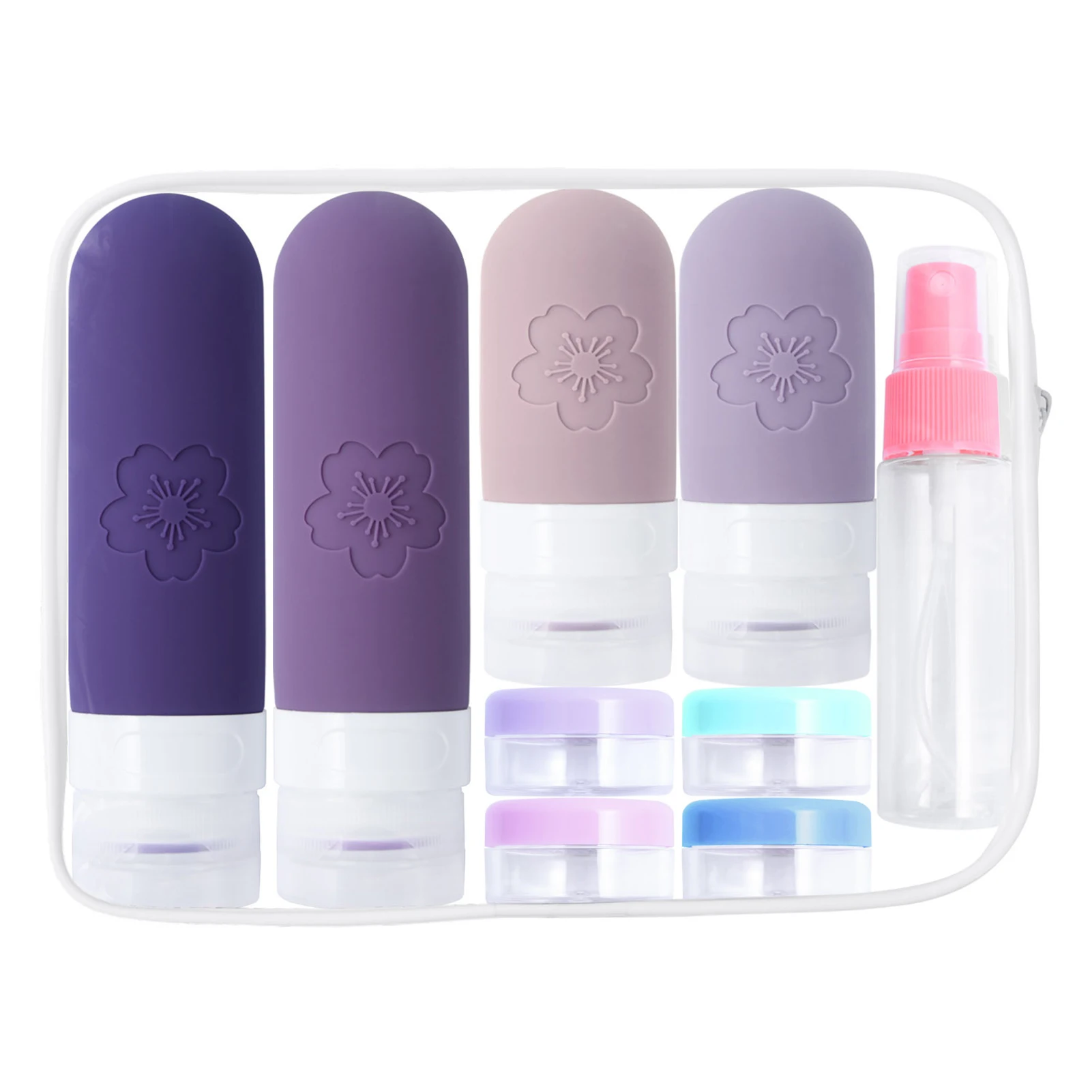 17pcs/set Refillable Travel Empty Bottles Kits Leak-proof Silicone Portable Storage Travel Containers For Lotion Shampoo Cream