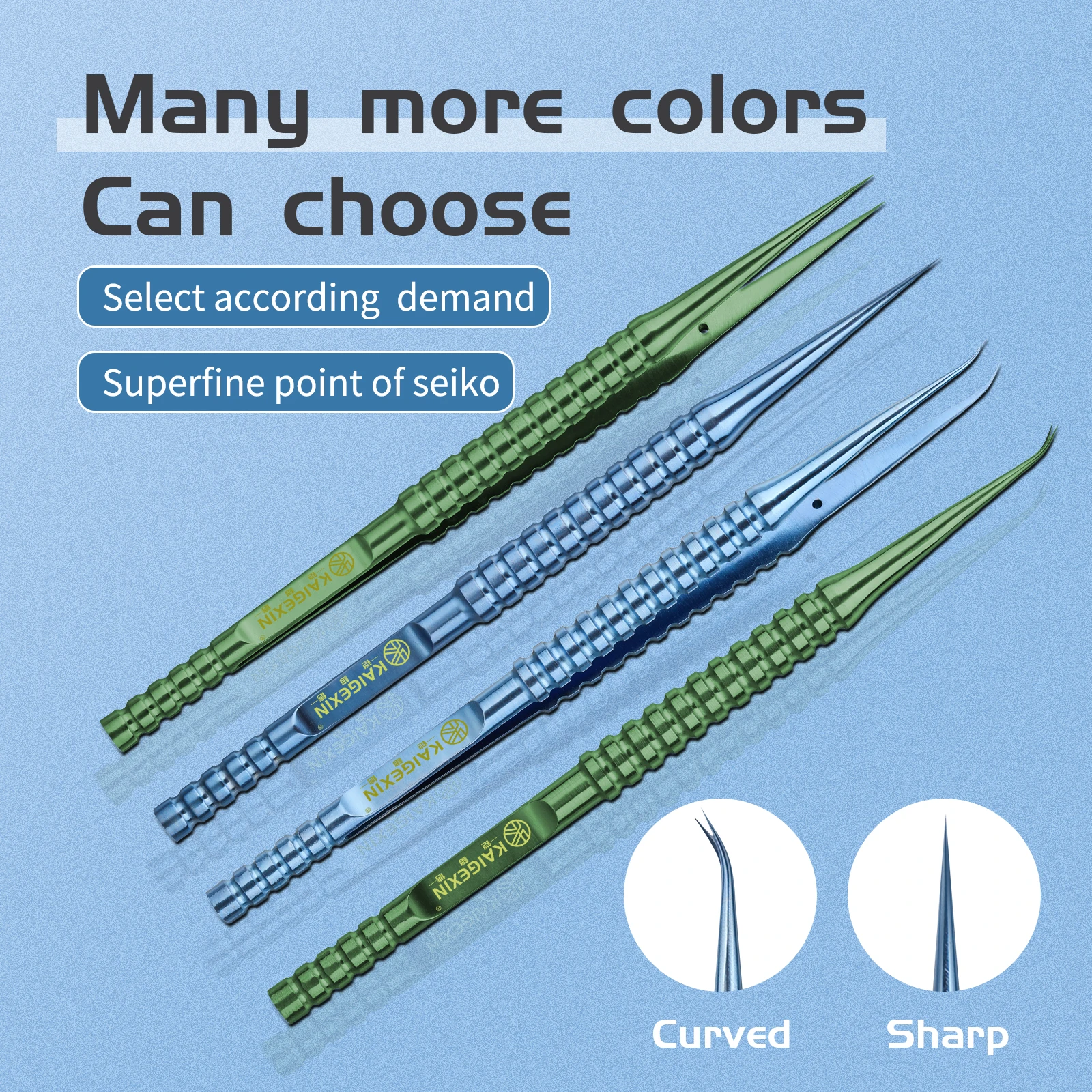 Kgx titanium alloy tweezer, curved/straight, 0.15mm tip, for mobile phone, Motherboard repair, precise wire jump