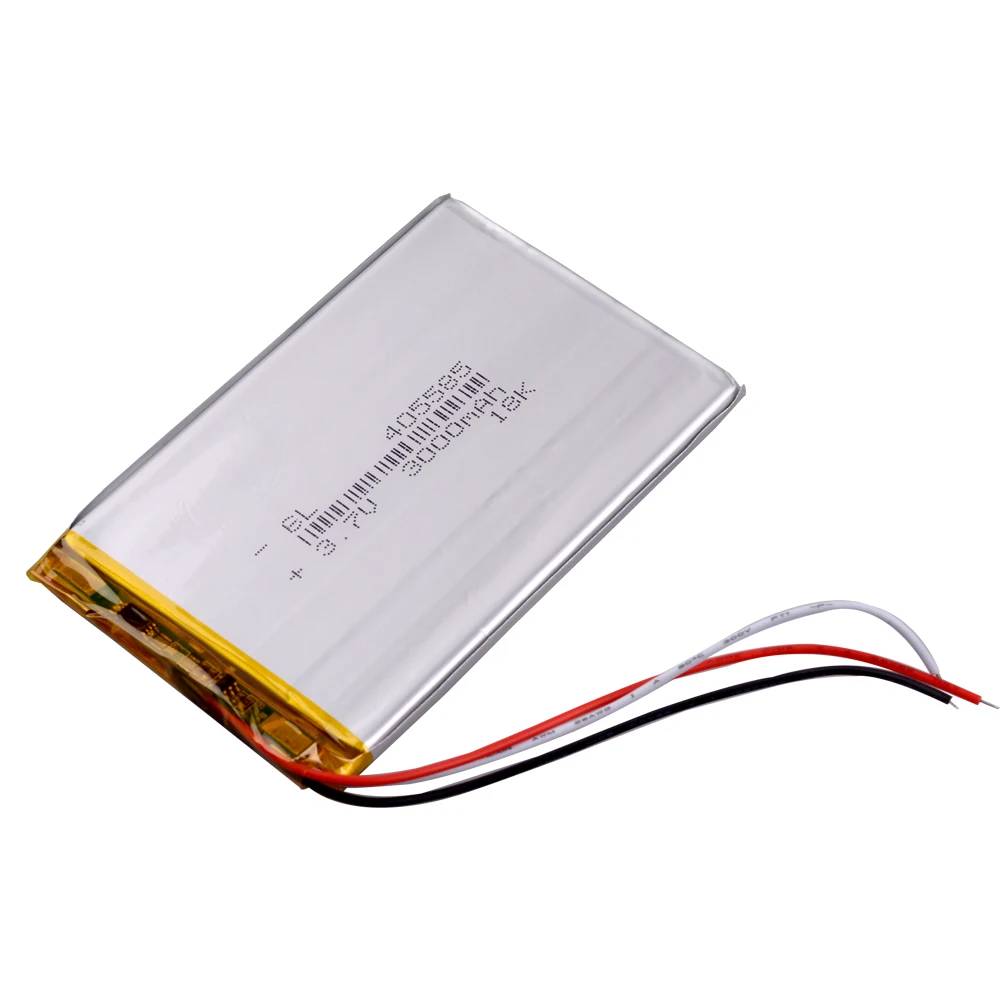 10 قطعة/الوحدة 3 خط 3.7 فولت 3000 مللي أمبير 405585   بطارية ليثيوم أيون بوليمر قابلة للشحن