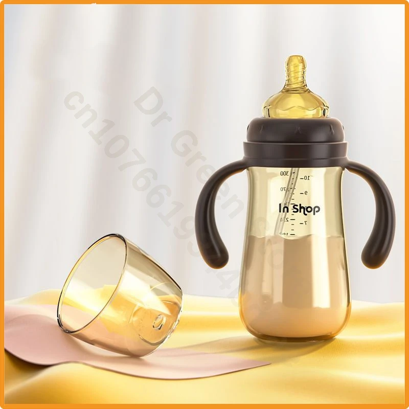 Newborn baby bottles/wide caliber PP bottles/gravity ball baby straw bottles with handle/One bottle for three purposes