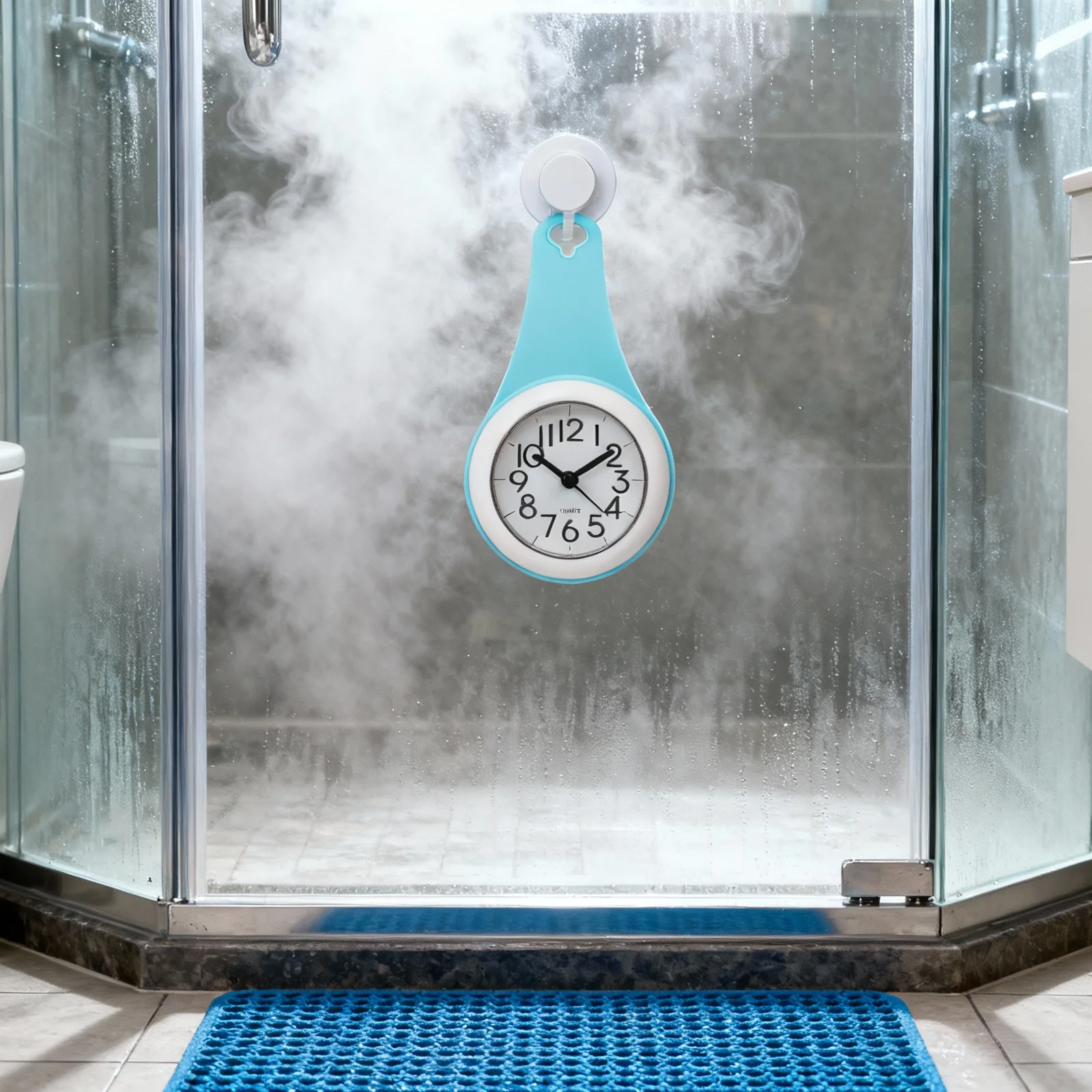 

Bathroom Waterproof Wall Clock Mute Silent Design Suction Cup Hanging Hook Shower Clock Timer Operated