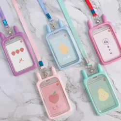 Titolare della carta di credito ID di alta qualità simpatico cartone animato custodia in Silicone Bus Card tracolla con cordino porta Badge regali di natale per bambini