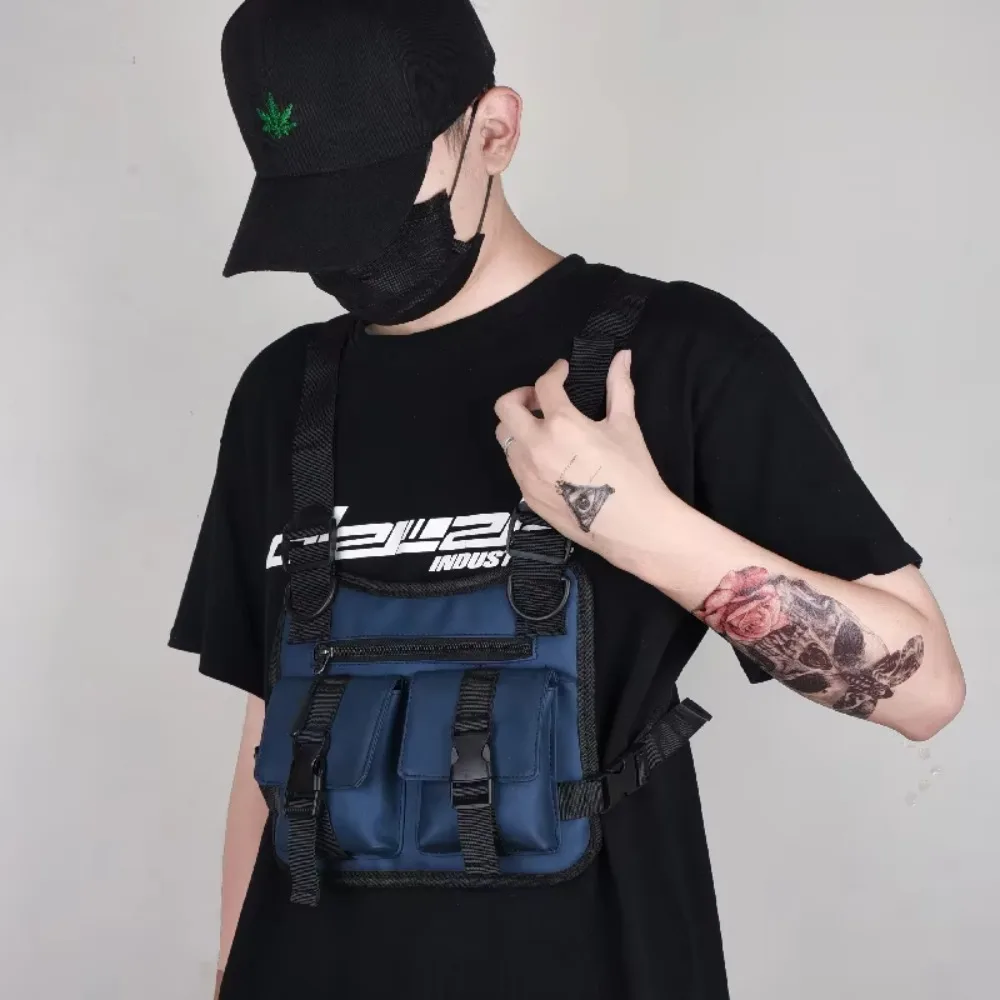 

Casual Multi-pockets Running Vest Backpacks Fashion Phone Storage Chest Bag Unisex Portable Hip Hop Streetwear Cycling