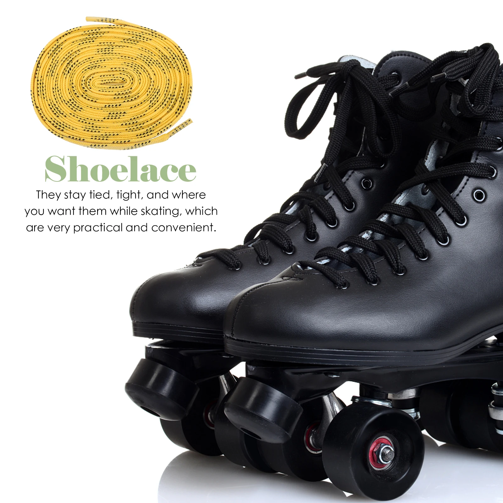

1pcs 1 Pair Hockey Laces Flat For Roller Skates Ice Sports Anti-Slip Wear-Resistant Skates Shoelaces Replacement Long Durable