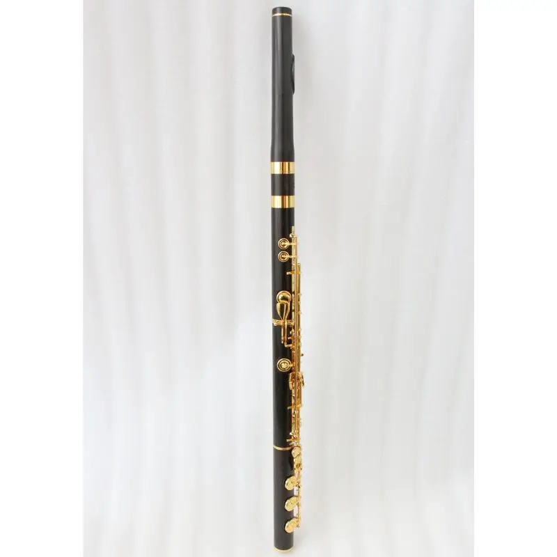 Ebony Flute 17 Keys B Foot Open Hole Gold Plated Keys Wooden Flute With Case