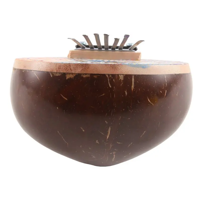 ABXI 2X 7 Key Tuneable Coconut Shell Mbira Portable Kalimba Adjustable Finger Thumb Piano Musical Instrument