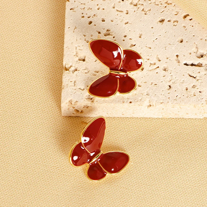 تتجه الأحمر فراشة وأقراط للمرأة الفتيات جديد في 2025 موضة مجوهرات الحفلات أقراط أنيقة للحفلات هدايا بالجملة