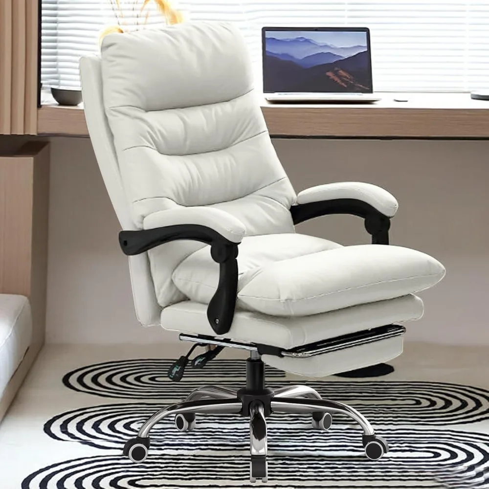 

Office Chair with Soft Cushion High Back Gaming Chairs Executive Desk Chairs with Leg Rest Ergonomic Leather Computer Chair