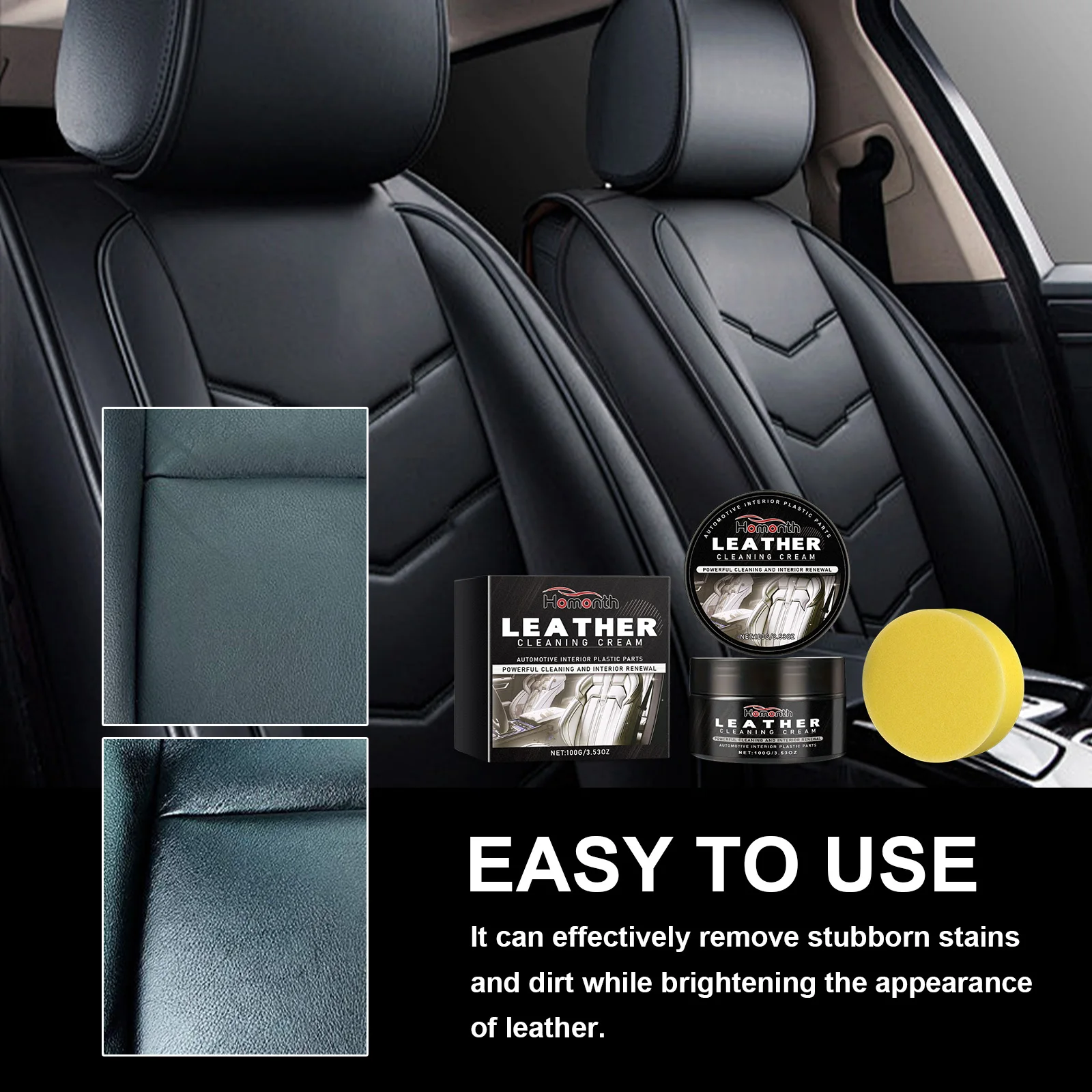 Leather Conditioner Long Lasting Car Seats Polishing Nourishment Care Leather Care Cream for Leather Pant Bag Shoes Furniture