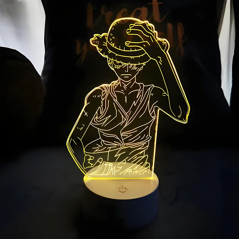 قطعة واحدة لوفي ثلاثية الأبعاد مصباح LED أضواء ليلية زورو أنيمي مصباح الاطفال طاولة لغرفة النوم مصباح المنزل لامبارا الهدايا سطح المكتب الحلي الزخرفية
