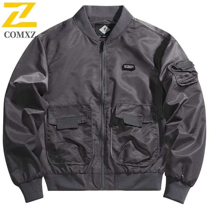 

COMXZ Autumn Winter New Flight Jacket Men American Vintage Handsome Baseball Loose Fit Workwear Coat Trendy Brand windbreaker